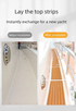 EVA Faux Teak Boat Flooring Border Trim Self Adhesive Marine Decking Strip Non Slip Foam Sheet for Yacht Caravan RV (Dark Grey & Black, 240cm x 5.7cm)
