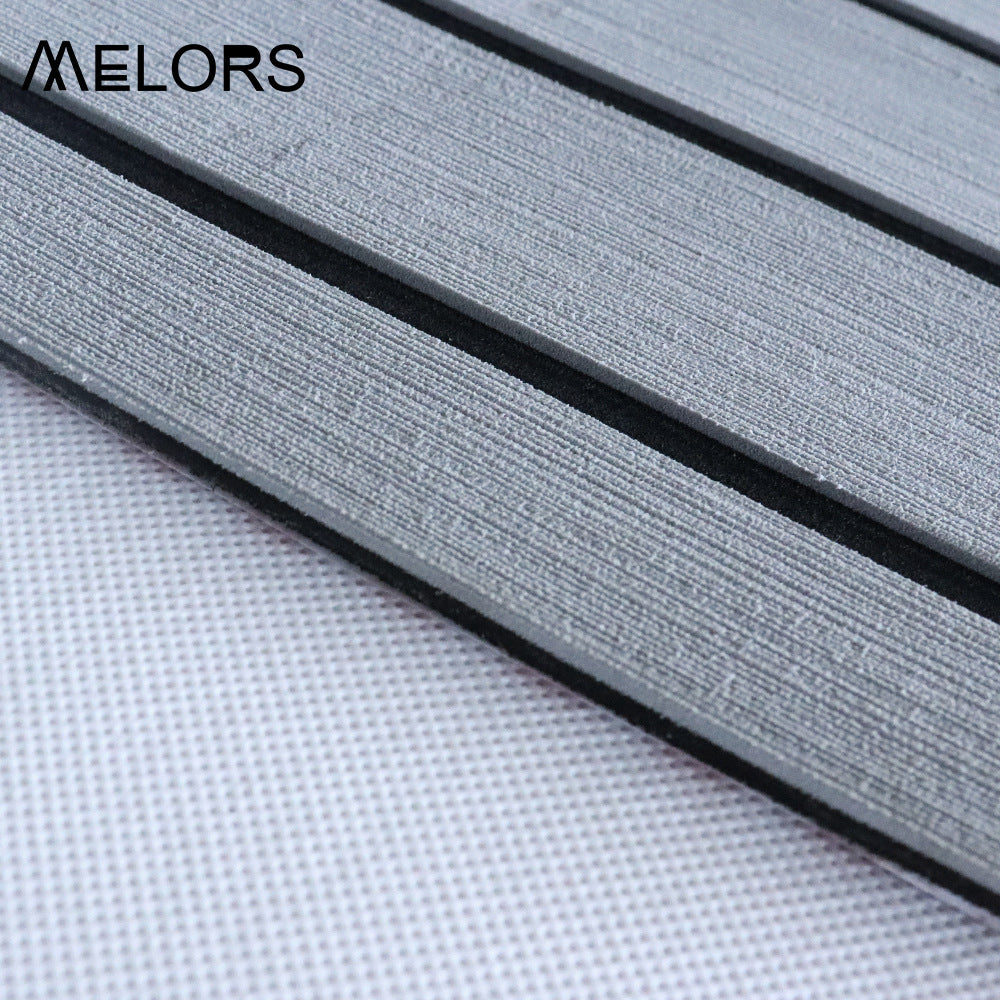 EVA Faux Teak Boat Flooring Sheet Marine Decking Mat Self Adhesive Non Slip Foam for Yacht Caravan & RV (Dark Grey & Black, 240cm x 45cm)