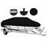 Waterproof Boat Cover 21-24ft Square Bow Jon Boat & Pontoon UV Resistant Marine Storage Tarp Wide Beam (Black, 750cm x 360cm)