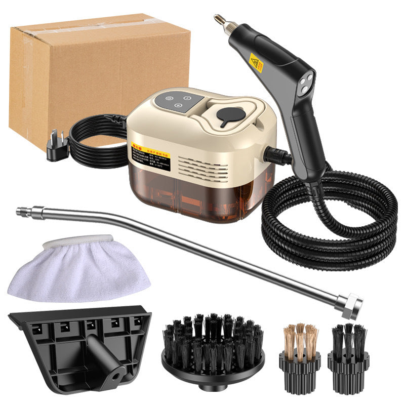 Beige 1500W High Pressure Steam Cleaner with Digital Display (3.5 BAR) - 1.2L Heavy Duty Steamer for Kitchen Grease, Grout, Car Detailing & Upholstery (AU Plug)