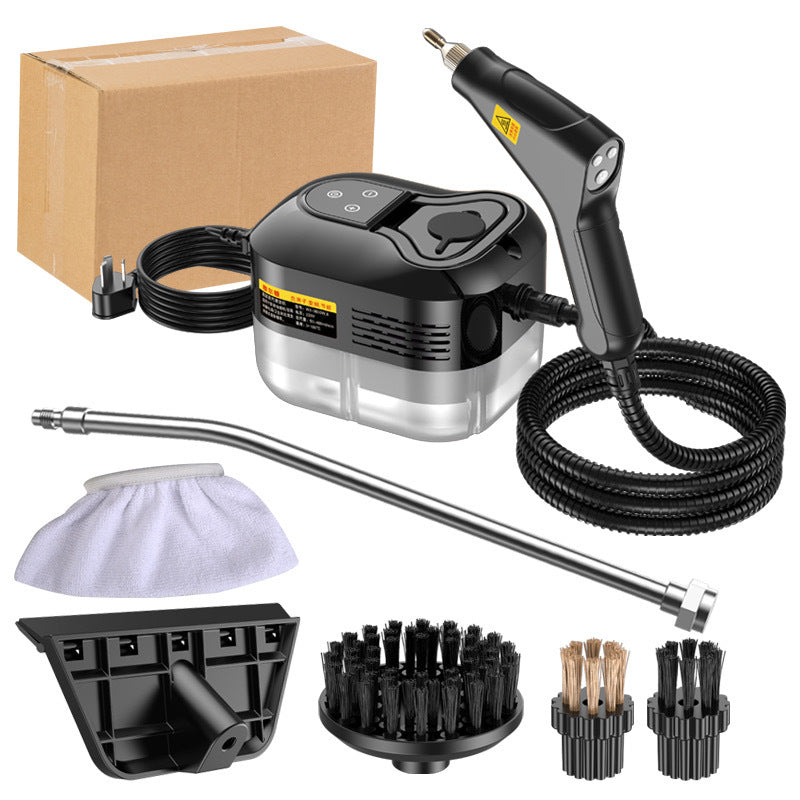 Black 1500W High Pressure Steam Cleaner with Digital Display (3.5 BAR) - 1.2L Heavy Duty Steamer for Kitchen Grease, Grout, Car Detailing & Upholstery (AU Plug)
