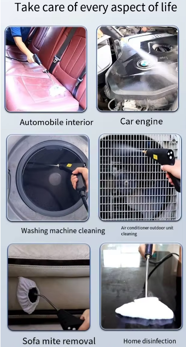 Black 1500W High Pressure Steam Cleaner with Digital Display (3.5 BAR) - 1.2L Heavy Duty Steamer for Kitchen Grease, Grout, Car Detailing & Upholstery (AU Plug)