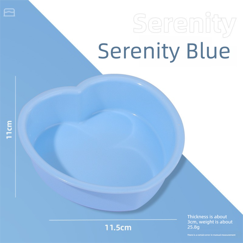 Heart‑Shaped Silicone Baking Mould – Serenity Blue (Polished Interior, 11.5cm)