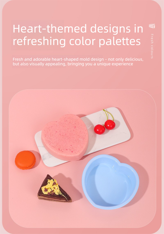 Heart‑Shaped Silicone Baking Mould – Serenity Blue (Polished Interior, 11.5cm)