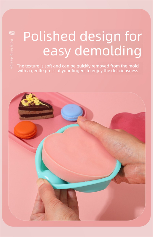 Heart‑Shaped Silicone Baking Mould – Serenity Blue (Polished Interior, 11.5cm)