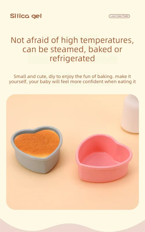 4 Inch Heart Shaped Silicone Cake Mould - Small Non-Stick Pink Baking Pan for Mini Bento Cakes, Jelly & Mousse - Heat Resistant Food Grade Tray (11.9cm)