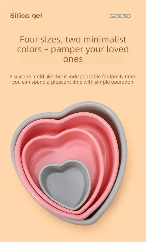 4 Inch Heart Shaped Silicone Cake Mould - Small Non-Stick Grey Baking Pan for Mini Bento Cakes, Jelly & Mousse - Heat Resistant Food Grade Tray (11.9cm)