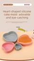 7 Inch Heart Shaped Silicone Cake Mould - Grey Non-Stick Baking Pan for Birthday & Anniversary Cakes - Heat Resistant Tray with Reinforced Rim (20.5cm)