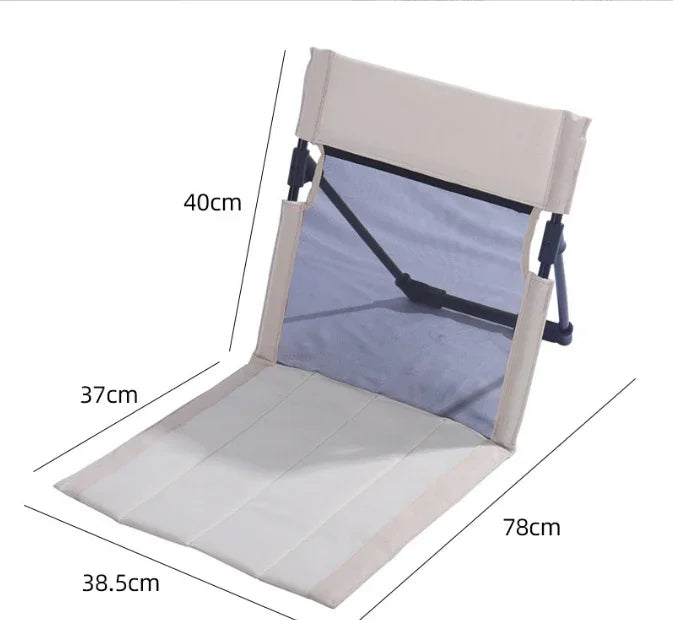 Portable Folding Camping Chair with Aluminum Support Rod Lightweight Mesh Lawn Seat and Backrest for Outdoor Beach Hiking Beige Mesh Style