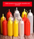 3 PCS Squeeze Sauce Bottle Set 400ml White Red Yellow Leakproof Condiment Dispenser for Salad Dressing Ketchup Mustard