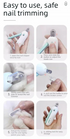 Adjustable Cat Nail Clippers Safety Round Hole Trimmer 1mm-3.5mm Anti-Splash Grooming Tool with File for Kittens & Rabbits Pink