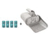 2-in-1 Cat Litter Scoop with Integrated Waste Bin & 4 Rolls Refill Bags Detachable Sifter Shovel Anti-Reflux Baffle Grey