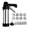 Stainless Steel Cookie Press Gun Kit Biscuit Maker & Icing Decorator Set with 8 Discs 8 Nozzles Heavy Duty DIY Baking Tool for Cakes