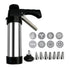 Stainless Steel Cookie Press Gun Kit Biscuit Maker & Icing Decorator Set with 8 Discs 8 Nozzles Heavy Duty DIY Baking Tool for Cakes