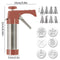 Stainless Steel Cookie Press Maker Kit with 8 Icing Tips and 6 Christmas Discs Red Manual Biscuit Press Machine