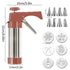 Stainless Steel Cookie Press Maker Kit with 8 Icing Tips and 6 Christmas Discs Red Manual Biscuit Press Machine