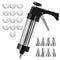 Stainless Steel Cookie Press Maker Kit with 13 Disc Molds and 8 Icing Tips Black Manual Biscuit Machine Set