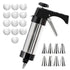 Stainless Steel Cookie Press Maker Kit with 13 Disc Molds and 8 Icing Tips Black Manual Biscuit Machine Set