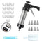 Stainless Steel Cookie Press Maker Kit Black Biscuit Machine with 13 Disc Molds 8 Icing Tips and Sponge Cleaning Brush