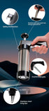 Stainless Steel Cookie Press Maker Kit Black Biscuit Machine with 13 Disc Molds 8 Icing Tips and Sponge Cleaning Brush