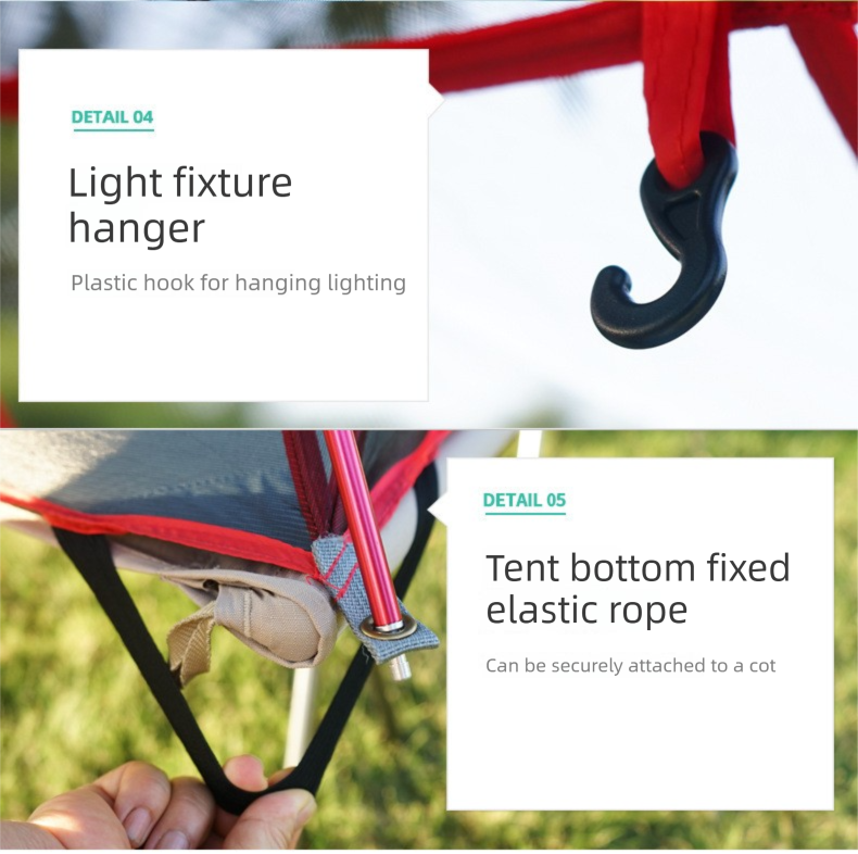 Single Person Off-Ground Camping Tent Portable Folding Bed Cover with Mosquito Net UV-Resistant Fishing Tent Black