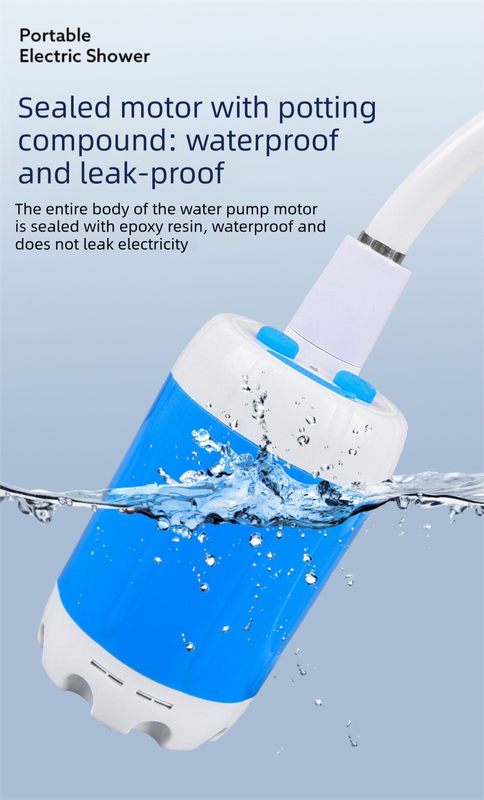 Portable Electric Outdoor Shower Kit Handheld Battery-Powered Shower Head Set for Camping, Dormitories, and Construction Sites