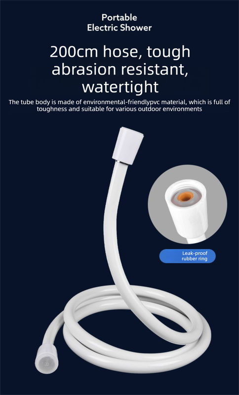 Portable Electric Outdoor Shower Kit Handheld Battery-Powered Shower Head Set for Camping, Dormitories, and Construction Sites