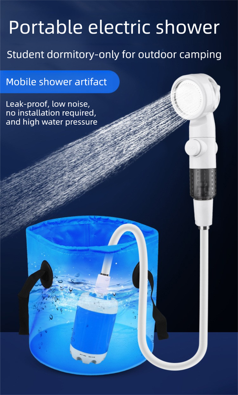 2-in-1 Portable Electric Outdoor Shower and Car Wash Kit Handheld Rechargeable Water Pump Set for Camping, Dorms, and Detailing