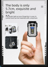 Mini EDC Keychain Flashlight Dual LED Super Bright 750mAh Type-C Rechargeable Magnetic Torch Work Light Black