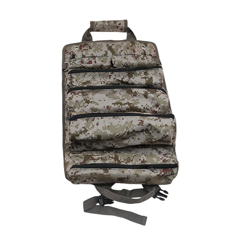 Heavy Duty Tool Roll Up Bag Organiser Multi-Pocket Canvas Carry Pouch for Electrician DIY Mechanic & 4WD Camping Camouflage Colour