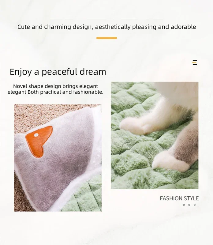 Thickened Pet Sofa Bed XXL Size 100x70cm Coffee Dog Mat with Integrated Pillow Soft Washable Sleeping Pad for Dogs and Cats All Season Comfort