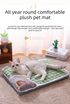 Thickened Pet Sofa Bed S Size 40x25cm Coffee Dog Mat with Integrated Pillow Soft Washable Sleeping Pad for Dogs and Cats All Season Comfort