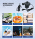 Electric Air Pump AC 220V-240V Portable Quick Inflator Deflator with 3 Nozzles for Air Mattress Pool Floats Vacuum Storage Bags AU Plug