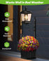 2-in-1 Solar Planter Light Outdoor - Metal Lamp Post & Wall Sconce with Planter Box - IP65 Waterproof LED Lantern for Garden, Patio & Porch - Warm White (Small)