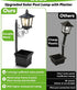 2-in-1 Solar Planter Light Outdoor - Metal Lamp Post & Wall Sconce with Planter Box - IP65 Waterproof LED Lantern for Garden, Patio & Porch - Warm White (Small)