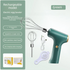 Electric Handheld Egg Whisk and Cream Whipper Set with Egg White Separator J-8 Green Dual-Head Automatic Mixer Kit