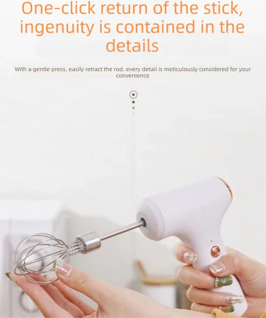 Electric Handheld Egg Whisk and Cream Whipper Set with Egg White Separator J-8 White Dual-Head Automatic Mixer Kit