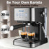 Premium Espresso Coffee Machine with Touch Control Panel & Steam Milk Frother 1050W Stainless Steel CM3010 (AU Plug)