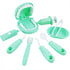 9 Piece Kids Dentist Pretend Play Set - Green Educational Medical Kit with Teeth Model, Toothbrush & Tools - Oral Hygiene Learning Toy for Toddlers & Preschoolers