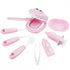 9 Piece Kids Dentist Pretend Play Set - Pink Educational Medical Kit with Teeth Model, Toothbrush & Tools - Oral Hygiene Learning Toy for Toddlers & Preschoolers