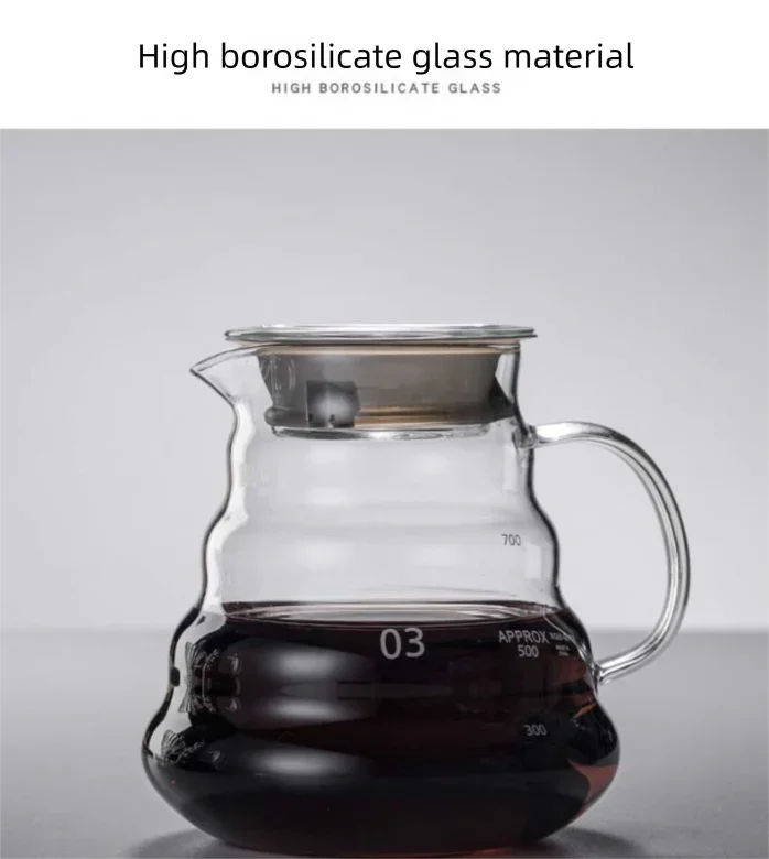 360ml Borosilicate Glass Coffee Server - Heat Resistant 