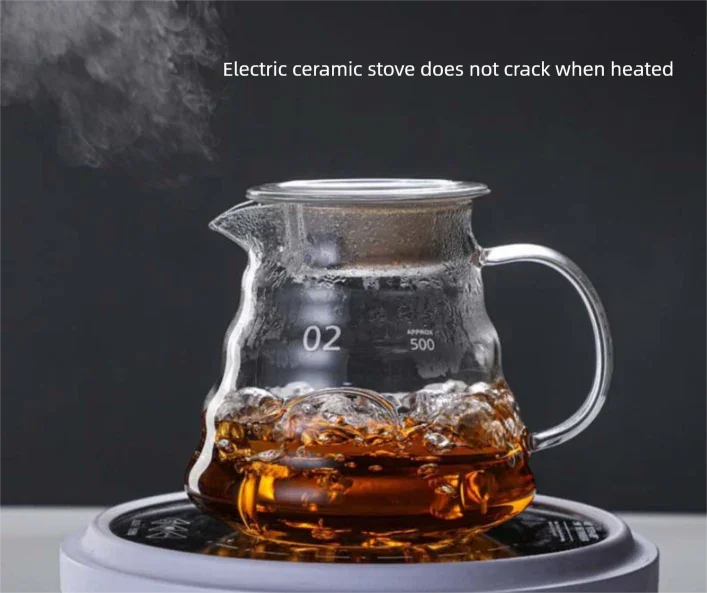 600ml Borosilicate Glass Coffee Server - Heat Resistant 
