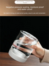 900ml Vacuum Sealed Glass Coffee Canister - One-Press Airtight Storage Jar - Medium Size Moisture-Proof Borosilicate Container for Beans & Pantry (White Lid)