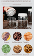 1200ml Large Vacuum Sealed Glass Canister - One-Press Airtight Food Storage Jar - High Borosilicate Coffee Bean Container & Pantry Organiser (White Lid)