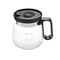 16oz Novelty Glass Coffee Carafe Mug - Heat Resistant Borosilicate Cup with Handle & Splash-Proof Lid - Personal Mini Pot for Tea, Latte & Office Desk (Clear/Black)