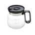 16oz Novelty Glass Coffee Carafe Mug - Heat Resistant Borosilicate Cup with Handle & Splash-Proof Lid - Personal Mini Pot for Tea, Latte & Office Desk (Clear/Black)