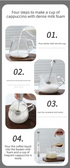 Rechargeable Electric Milk Frother Handheld - 3 Speed Adjustable Foam Maker with 2 Stainless Steel Whisks - Portable Coffee Mixer & Egg Beater for Flat Whites, Lattes & Baking (Black)