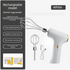 Cordless Electric Hand Mixer - Rechargeable 3-Speed Egg Beater & Cream Whisk - Lightweight Self-Standing Design for Baking, Cake & Batter (White)