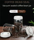 500ml Vacuum Sealed Glass Coffee Canister - One-Press Airtight Food Storage Jar - Moisture-Proof High Borosilicate Container for Beans & Tea (Black Lid)