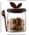 500ml Premium Borosilicate Glass Storage Jar with Acacia Wood Lid & Integrated Spoon – Airtight Moisture-Proof Kitchen Canister for Tea, Coffee, and Spices